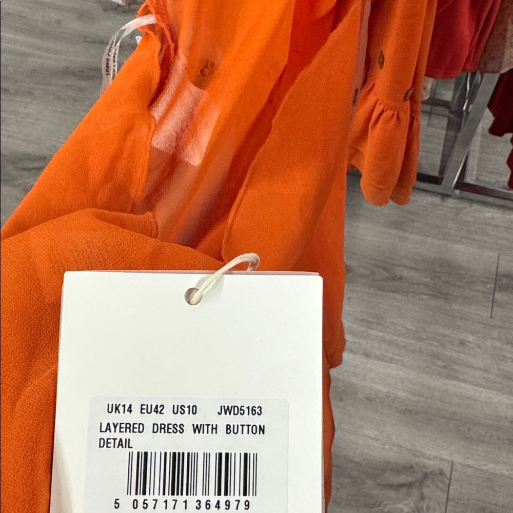 Jaded London Layered Button Mini Dress in Orange - Picture 16 of 16